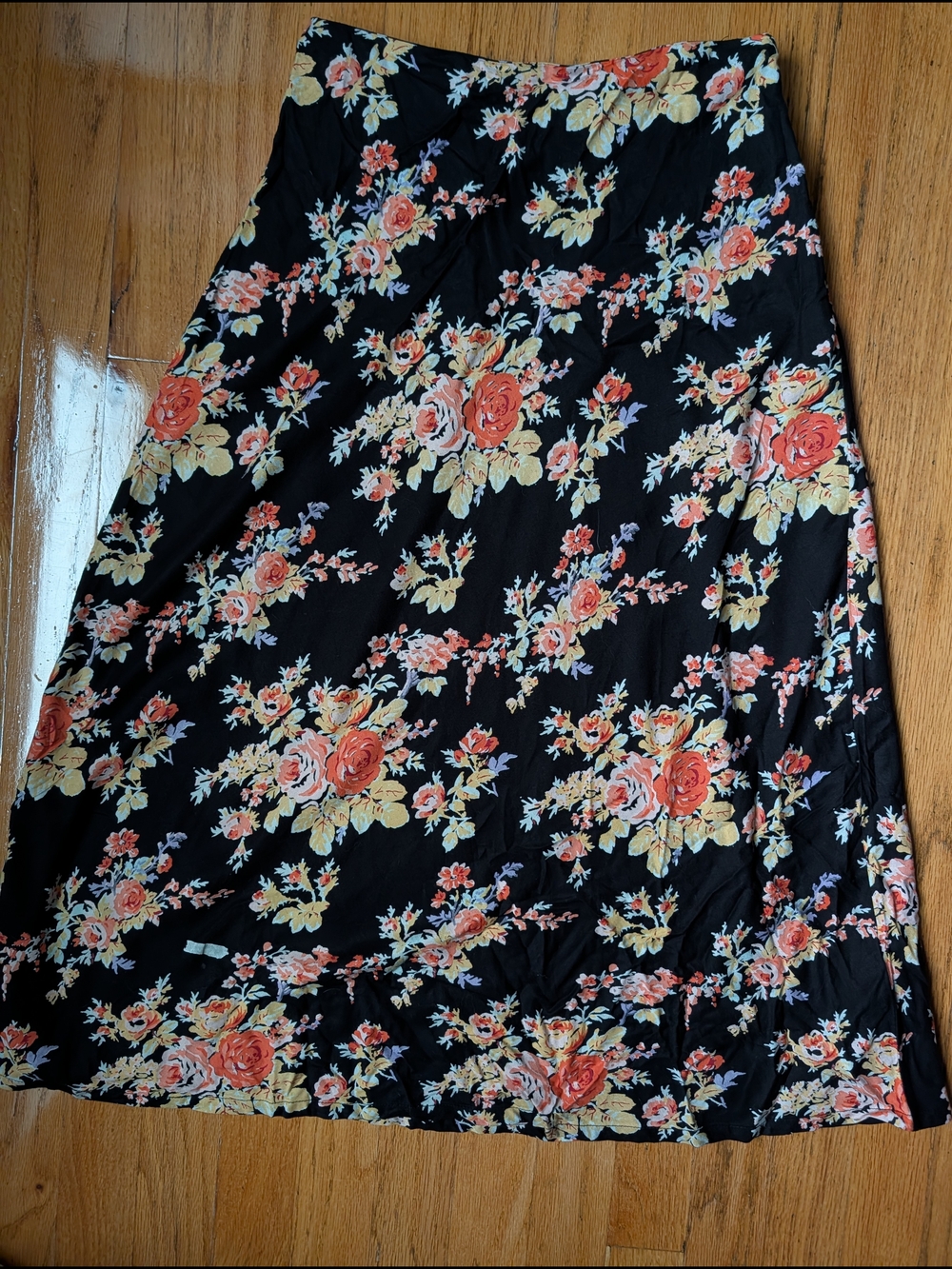 RVCA Black Floral Maxi Skirt Size XS